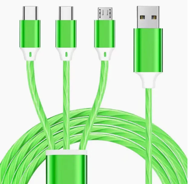 3-in-1 USB to Type C/Lightning/Micro Cable- Choice of Colours