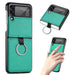 Samsung Galaxy Z Flip 4 Leather Hard Back Protective Case Cover - Green