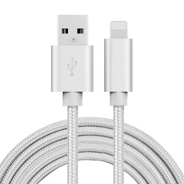 Heavy Duty Braided Charging Cable Cord 1M for iPhones Silver