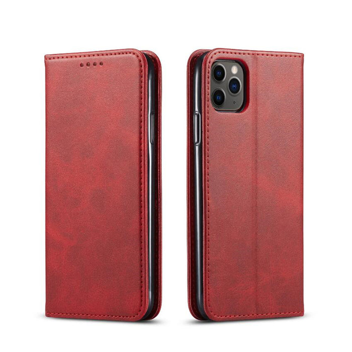 Flip Leather Case Wallet for iPhone 14 - Red