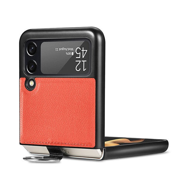 Samsung Galaxy Z Flip 4 Leather Hard Back Protective Case Cover - Oranges