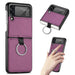 Samsung Galaxy Z Flip 4 Leather Hard Back Protective Case Cover - Purple