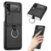 Samsung Galaxy Z Flip 4 Leather Hard Back Protective Case Cover - Black
