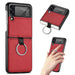 Samsung Galaxy Z Flip 4 Leather Hard Back Protective Case Cover - Red