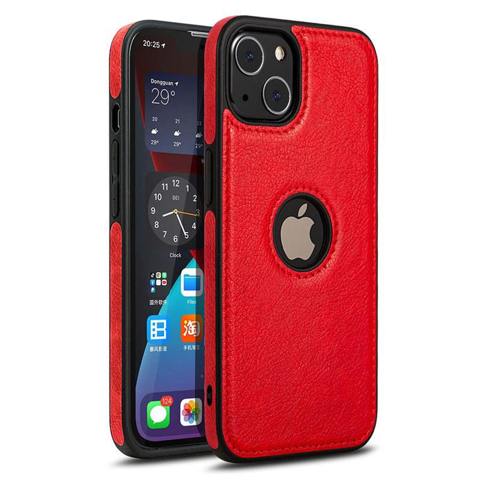 Leather Case for iPhone 14, 13, 12, 11, XR, X, 8,7 - Red