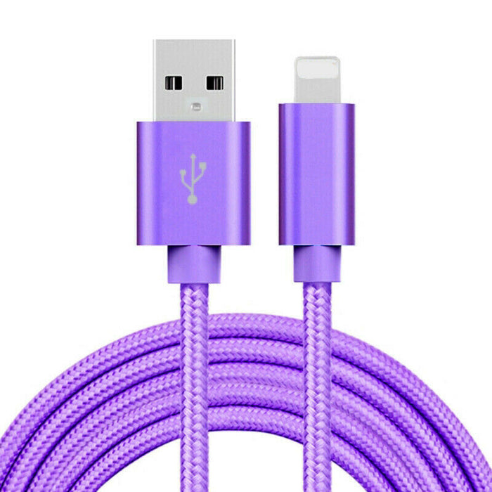 Heavy Duty Braided Charging Cable Cord 1M for iPhones Purple