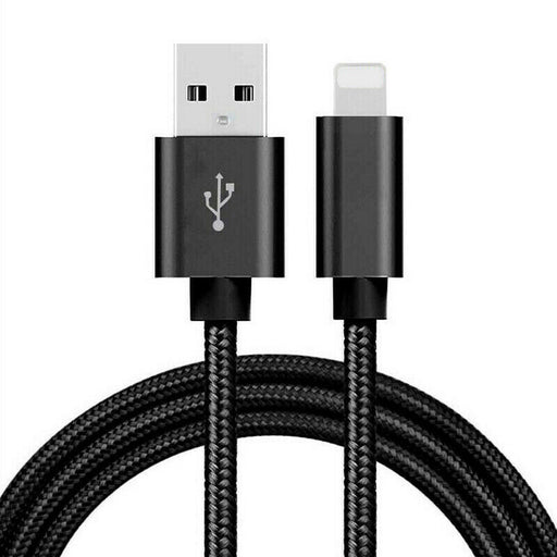 Heavy Duty Braided Charging Cable Cord 1M for iPhones Black