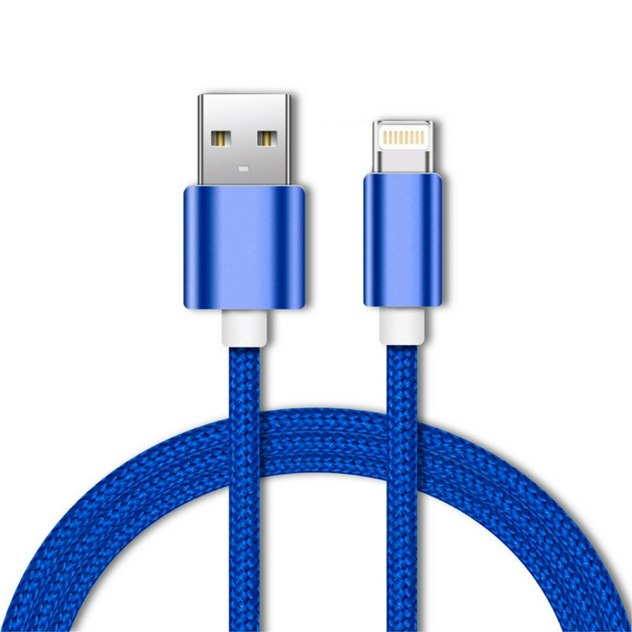Heavy Duty Braided Charging Cable Cord 1M for iPhones  Blue